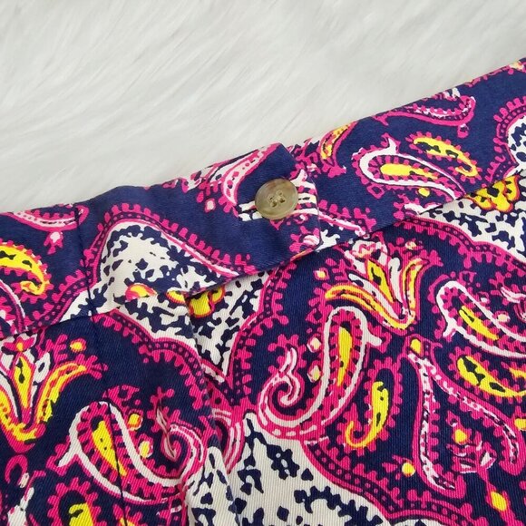 Paisley Print Stretch Shorts – by J.Crew Multicolor Summer Cotton Blend Sz 6 - Picture 3 of 8